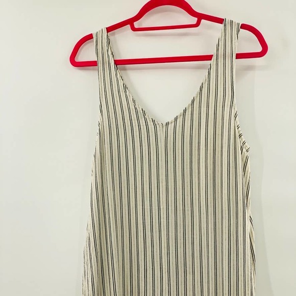 Splendid Tie Waist Midi Dress Asymmetrical Hem Size Extra Large Cream Black - Picture 10 of 10